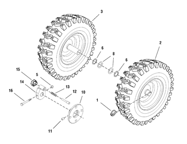 Wheels And Tires Group Diagram and Parts List for 1695441-LP1695441-928E 2008 Briggs and Stratton Snow Blower